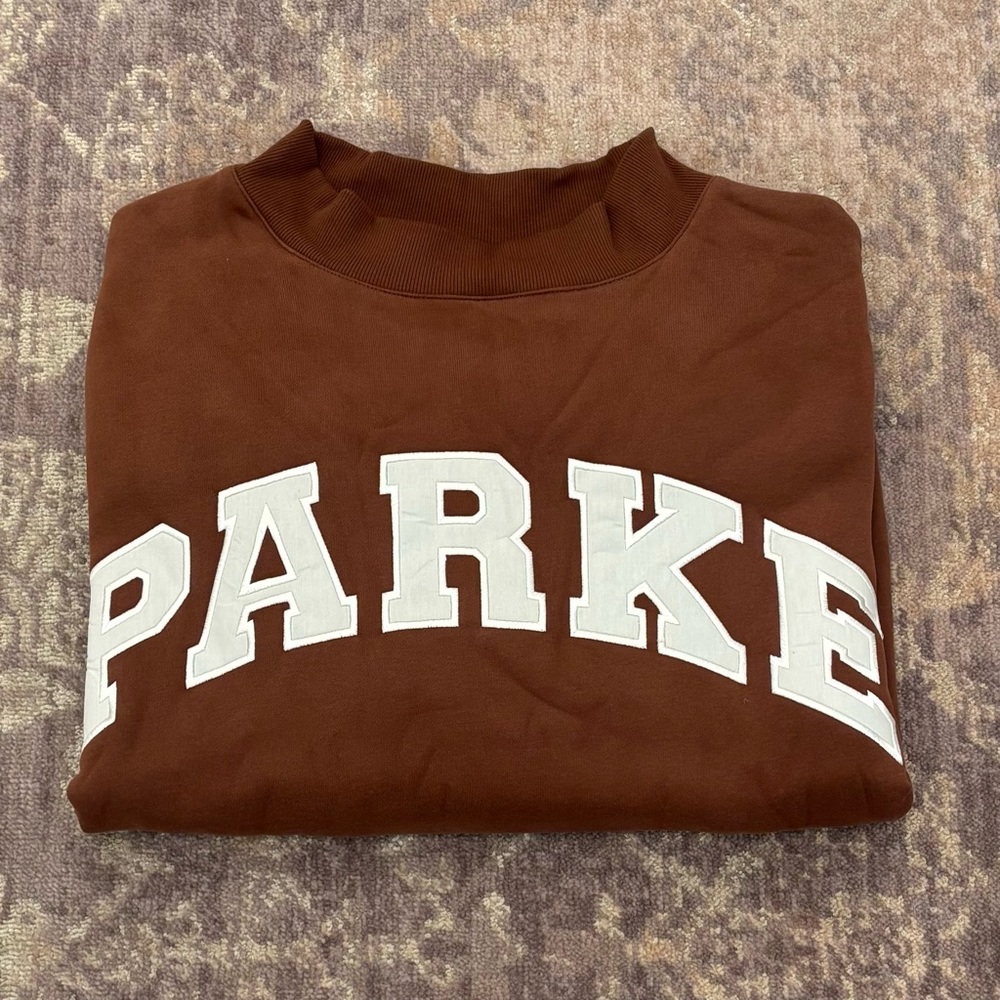 New! PARKE  MOCHA + CLOUD Fleece Hometown Varsity Mockneck XXL